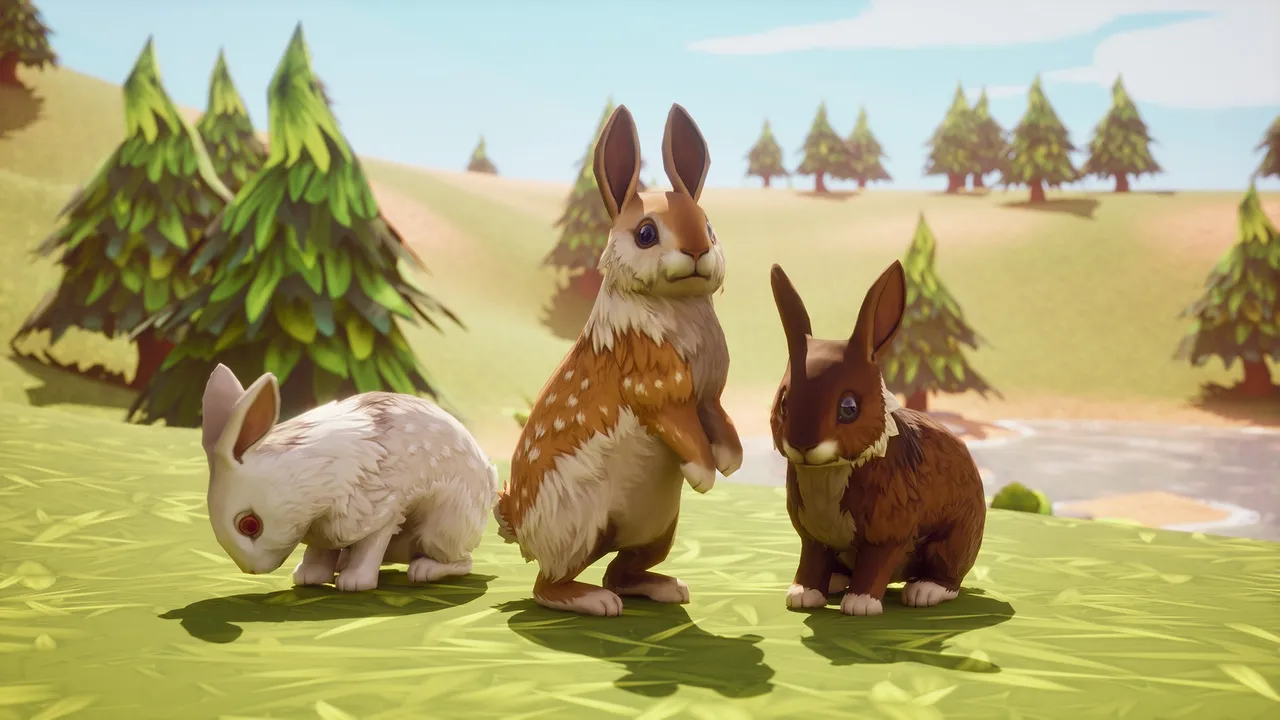 Stylized Rabbit Critter Mob — a stylized game-ready rabbit character with reactive AI