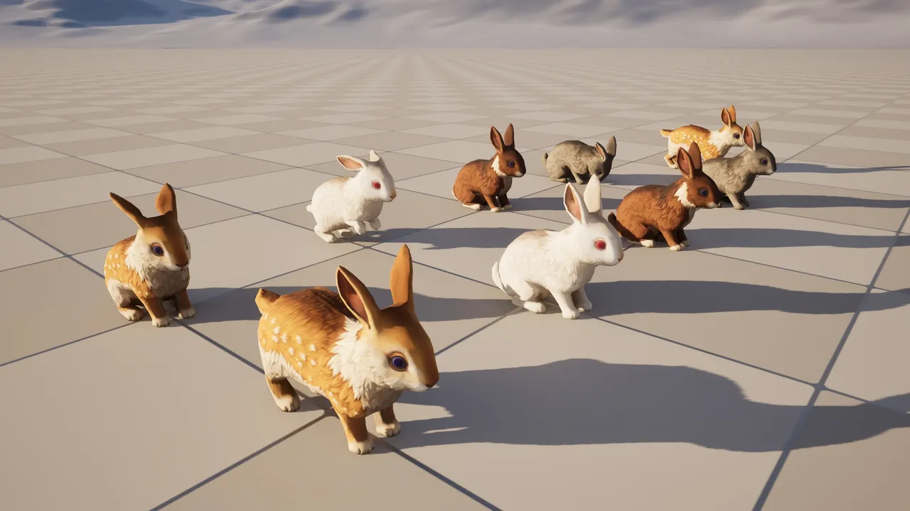 Stylized Rabbit Critter Mob — preview 7
