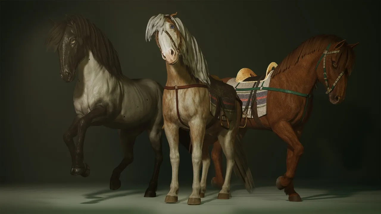 The Viking Horse — a hardy Icelandic/Viking-era horse, realistic game-ready 3D model